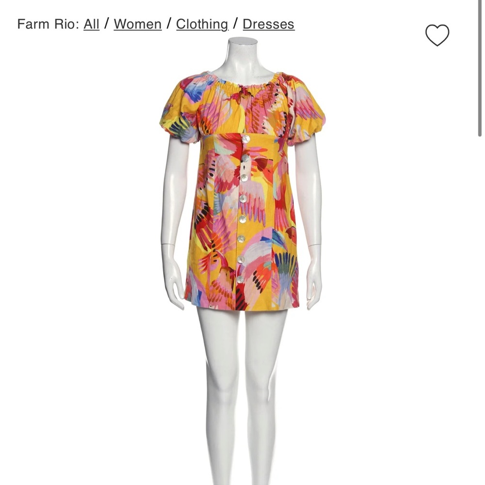 Farm Rio. Printed mini dress. Size Small.